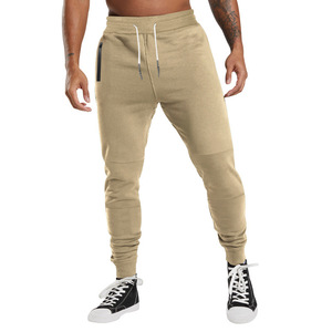 Blank Color Cotton Polyester Quality Sports <b>Joggers</b> Men's Sweatpants <b>Zip</b> <b>Pocket</b> Cargo Pants for Men - Product Image 5