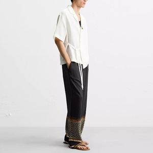 Chemises en lin légères pour hommes, sur mesure, à manches courtes, boutonnées - Product Image 4