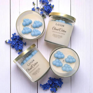Vela Aromática LANJO Novelty 100% Cera de Soya con Aroma a Postre, Hecha a Mano, Linda Vela en Forma de Nube con Frasco de Vidrio, Ecológica para Decoración del Hogar - Product Image 2