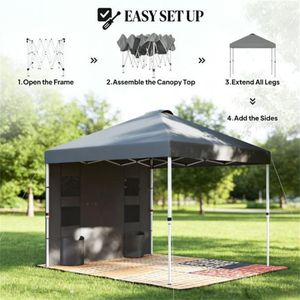 Toldo Plegable Gris Oscuro y Pérgola con Protección Solar para Exteriores - Product Image 4