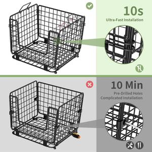 Panier de rangement décoratif en métal noir avec poignées, organisateur moderne pour la maison - Product Image 4