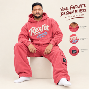 Ensemble sweat-shirt et pantalon de survêtement pour homme, rouge, avec lettres brodées, style décontracté, vêtements d'automne, survêtement personnalisé - Product Image 1