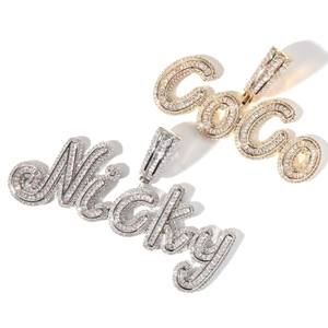 Custom <b>Name</b> Moissanite Letter Pendant 925 Silver Rhodium Plated Iced <b>Chain</b> Necklace Hip Hop Jewelry Hinduism Charms - Product Image 5