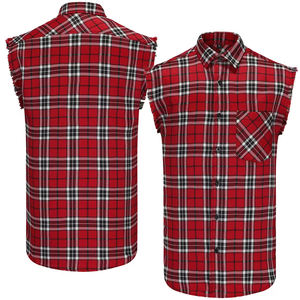 Chemise en flanelle anti-rides de haute qualité pour adulte, sans manches, col rabattu, vêtement décontracté d'extérieur, t-shirt doux et tendance - Product Image 3