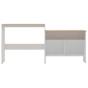 Table de bar en bois d'ingénierie blanc et chêne, dimensions 51,2x15,7x47,2 pouces - Product Image 3