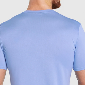 T-shirt à manches courtes bleu clair pour homme, col rond, tissu respirant en coton/bambou, style décontracté, couleur unie, séchage rapide, grande taille - Product Image 6