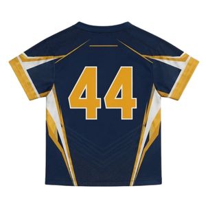 เสื้อลาครอสแบบยูนิเซ็กซ์ สีกรมท่า-ทอง  ผ้าโพลีเอสเตอร์น้ำหนักเบา พิมพ์ลายแบบซับลิเมชั่น  เสื้อกีฬาแบบกลับด้านได้ เหมาะสำหรับทีมแข่งขัน - Product Image 2