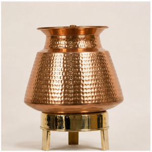 Handmade Hammered Pure Copper Water Dispenser with Sturdy Brass Stand & Leak-Proof Tap Traditional Ayurvedic Jal <b>Storage</b> Tank - Product Image 3