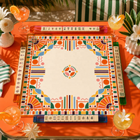 Tapis de Mahjong Américain Personnalisés en Néoprène 33x33 Pouces Antidérapants Colorés Style Art Déco Housse de Table Carrée Cadeau Soirée Jeux OEM ODM Vente en Gros