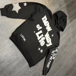 Sweat-shirt à capuche en molleton 100 % coton OEM, personnalisable avec logo, pour l'hiver, style streetwear, pull épais 100 % coton - Product Image 3