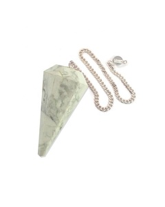 Howlite Stone Reiki Pendulum <b>for</b> Chakra Meditation Feng Shui Style Natural <b>Crystal</b> Cone with Free Gemstone Pouch - Product Image 1