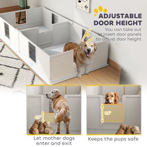 Cuccia per Cani Regolabile 244x119x48 cm con Design a Due Stanze, Tappetino Lavabile per Cani di Taglia Grande, Mobili per Animali Domestici - Product Image 3