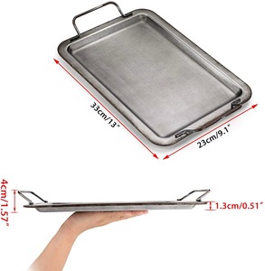Nueva Bandeja Decorativa Rectangular de Metal con Asas, Estilo Industrial, Acabado Envejecido, para Decoración del Hogar - Product Image 6
