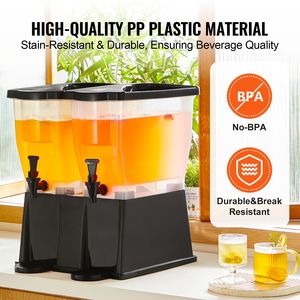 Dispenser per Bevande da 16L (3 Galloni x 2) con Rubinetto e Coperchio, in Plastica, per Tè Freddo, Limonata, Succhi, Ideale per Feste - Product Image 4