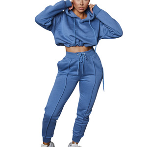 Conjunto Deportivo de Sudadera Corta con Capucha para Mujer, Invierno, Algodón Suave, Estilo Casual, Exportación Pakistán - Product Image 1