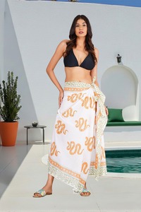 Pareo de algodón con estampado de serpiente hecho a mano - Product Image 3