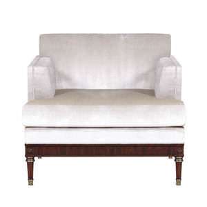 Fauteuil d'appoint de luxe fait main en bois d'acajou massif avec revêtement en velours pour salon, bureau à domicile et appartement - Product Image 2