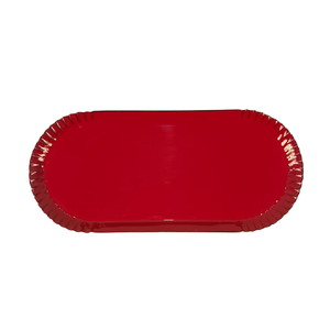 Bandeja de Servir de Metal, Elegante y Moderna, Apta para Lavavajillas, con Forma Ovalada y Acabado en Polvo de Color Rojo - Product Image 1