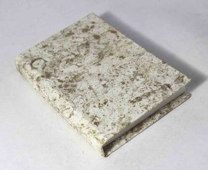 Metallic Gold Color Marble On Cream Color Sheet With Hardcover Handmade Recycled Cotton Paper Travel <b>Notebook</b> - Product Image 2