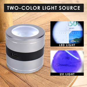 Loupe d'opticien rechargeable 10X avec éclairage LED et UV, verre optique de précision, multifonctionnelle pour bijoutiers, pièces de monnaie et timbres - Product Image 6