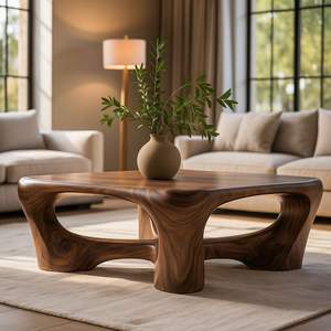 Table basse en bois naturel pour une décoration de salon bio, mettant en valeur des matériaux durables et le confort - Product Image 3