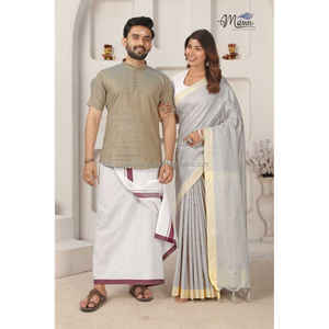 Fabfabzoneindia Conjunto Dhoti de camisa confeccionada para hombre con Sari Diwali Combo - Product Image 3