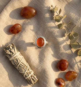 925 Sterling Silver Carnelian <b>Ring</b> | Oval Cabochon Bezel Set | Boho Healing <b>Crystal</b> Spiritual <b>Ring</b> Women - Product Image 4