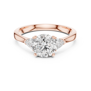 Anillo de Compromiso de Tres Piedras con Moissanita Brillante Corte Carat, Oro Rosa, Plata de Ley 925, Piedra Lateral Trillón, Anillo de Boda de Lujo - Product Image 1