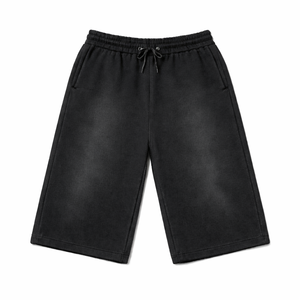 Heavyweight Mens Acid Washed Shorts Vintage Blanks Premium 100% Cotton Material Custom Logo Men Casual Washed Shorts - Product Image 3