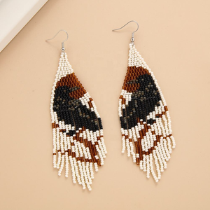 Nouvelles Boucles d'Oreilles Tressées Artisanales Miyuki à Pampilles, Motif Animalier Oiseau, pour Femme, Bijoux Tendance - Product Image 4