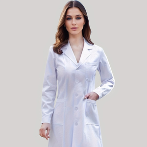 Nuevo Bata de Médico para Estudiantes de Medicina, Bata de Laboratorio Blanca Antiarrugas, Bata Blanca de Manga Larga y Corta - Product Image 1