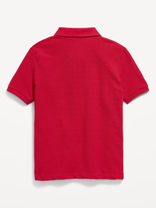 เสื้อโปโลผ้าฝ้ายสีแดง แขนสั้น สำหรับนักเรียนชายชั้นประถม ชุดนักเรียนชาย - Product Image 3