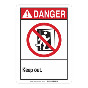 Panneau de signalisation de sécurité Brady Danger Keep Out pour les zones interdites intérieures et extérieures - Product Image 1