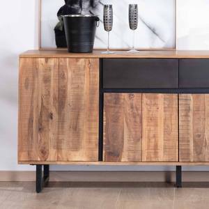 Aparador Vandana Autumn Surface de 175 cm en madera de acacia con 2 cajones y patas de metal negro Bennett - Product Image 4