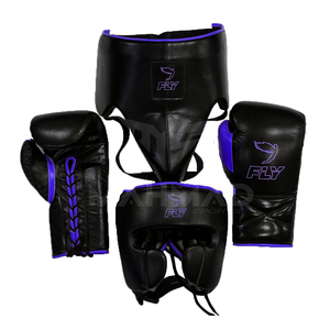 New Unique Fly Boxing Sparring Set 100% Original Leather Professional Fly Boxing Gloves Groin Guard Headgear Adults Sparring Kit - Product Image 5