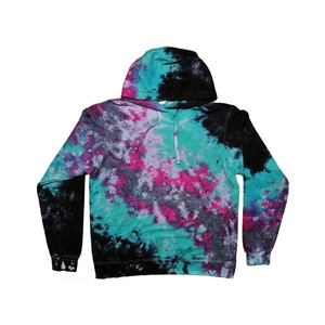 Sweat à capuche vintage tie-dye pour homme en coton épais avec finition délavée unique pour la mode urbaine moderne - Product Image 4