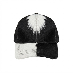 Unisex <b>Black</b> White Color Blocking Baseball Cap 6-Panel Fitted Fashion Hat Casual Four Seasons Wear - Product Image 1