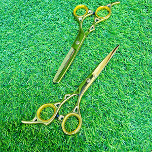 Professional Barber Hair Thinning Scissors High Quality Stainless Steel Hair Cutting <b>Shears</b> Gold Plated Salon <b>Tool</b> for Stylists - Product Image 1