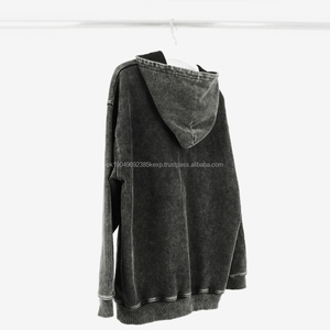 Sudadera con capucha lavada con ácido para hombre, ropa vintage personalizada con logotipo, Sudadera con capucha de gran tamaño - Product Image 3