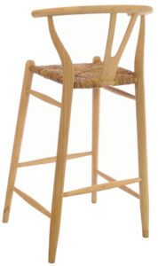 Solid Wood Commercial Bar Chair Woven Rattan Seat Y <b>Back</b> <b>Counter</b> <b>Stool</b> Modern Kitchen Island Seating Restaurant Dining - Product Image 2
