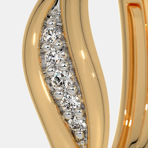 Luxury Yellow Gold Hoop <b>Earrings</b> With Round Brilliant Cut <b>Diamond</b> Channel Setting For Women Everyday Wear - Product Image 3