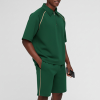 Conjunto de 2 Piezas de Verano para Hombre, 100% Algodón de Primera Calidad, Estilo Urbano, Personalizado con Bordado y Estampado, Transpirable