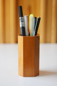 Support à stylos et organiseur de bureau en bois de qualité supérieure – Porte-crayons fait main pour le bureau, la table d'étude, le poste de travail et la décoration intérieure - Product Image 5
