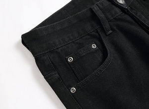 กางเกงยีนส์ทรงสลิมฟิตสำหรับผู้ชาย น้ำหนักเบา ผ้าไม่ยับ รูดเชือกผูกเอว แบบจ็อกเกอร์ สีสั่งทำได้ ทรงตรง ขาดเซอร์ๆ - Product Image 6