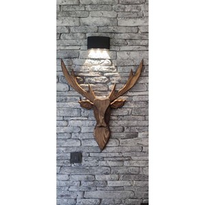 Sculpture murale en bois faite à la main tête de cerf, décoration rustique animale pour salon, à suspendre – Meilleure vente - Product Image 5