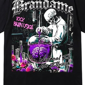 เสื้อยืดพิมพ์ลายกราฟิกแบบ DTG ผ้าฝ้าย 100% คุณภาพพรีเมียม สไตล์วินเทจสุดเทรนดี้ แขนสั้น สำหรับทุกเพศ - Product Image 5