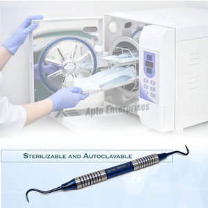 เครื่องมือขูดหินปูนฟันด้านหน้าและด้านหลัง รุ่น H6/H7 ทำจากสแตนเลสสตีล สำหรับโรคปริทันต์ ด้ามจับแบบกลวง เคลือบไทเทเนียมสีน้ำเงิน ใช้งานด้วยมือ - Product Image 6