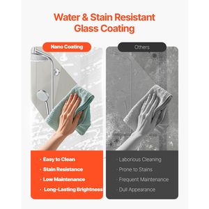 56-60 pouces W X 60 In. Porte de douche coulissante double semi-cerclée H pour baignoire, 1/4 pouce, avec système bypass - Product Image 2