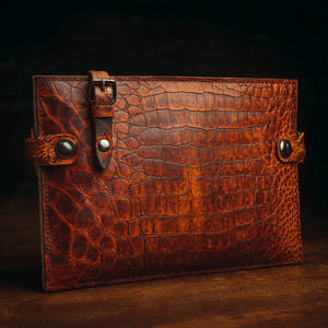 <b>Washed</b> Genuine Leather Clutch Bags Fashion Wear Casual <b>Hand</b> Bag Zipper Open Beading Preppy Style - Product Image 3