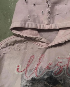 Personalizado de alta calidad Vintage Sun Faded DTG impresión bolsillo pulóver peso pesado ácido lavado desgastado hombres Sudadera con capucha - Product Image 2